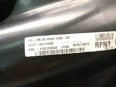 Автозапчасти б/у обивка задней правой двери за hyundai i20 iii (bc3, bi3) 1.0 t-gdi hybrid 48v ссылки oem iam 83320q0010nnb  83308q0010nnb