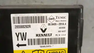 Автозапчасти б/у блок управления подушками безопасности за renault megane iii fastback (bz0/1_, b3_) 1.6 16v (bz1b, bz1h) ссылки oem iam 285588292r 000405291a4 temic 