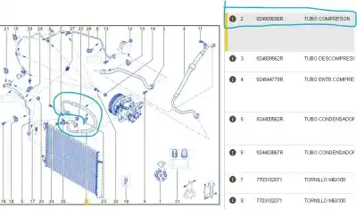 Автозапчастина б/у труби кондиціонації для dacia dokker express furgoneta/monovolumen 1.6 lpg посилання на oem iam 924909036r  924909036r