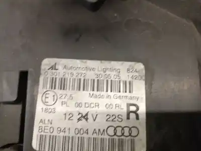 Автозапчасти б/у правая фара за audi a4 b7 (8ec) 2.5 tdi ссылки oem iam 8e0941004am  8e0941029as