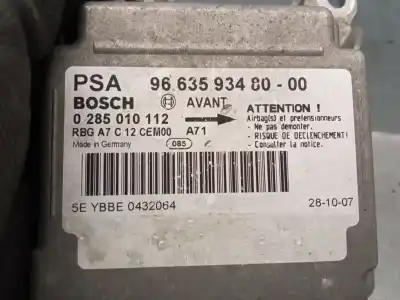Автозапчастина б/у блок управління подушками безпеки для peugeot 207/207+ (wa_, wc_) 1.4 hdi посилання на oem iam 9663593480 0285010112 bosch 9663593480