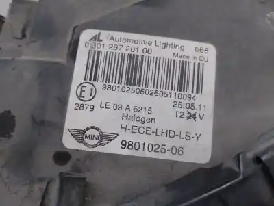 Автозапчастина б/у ліва фара для mini mini countryman (r60) cooper d посилання на oem iam 980102506 030126720100 automotive 63129807479 Автозапчастина б/у ліва фара для mini mini countryman (r60) cooper d посилання на oem iam 980102506 030126720100 automotive 63129807479