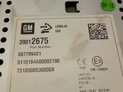 Second-hand car spare part audio system / radio cd for opel corsa e (x15) 1.3 cdti (08, 68) oem iam references 39012675  39068067