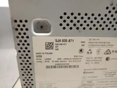 Pezzo di ricambio per auto di seconda mano impianto audio / radio cd per skoda rapid (nh3, nk3, nk6) 1.6 tdi riferimenti oem iam 5ja035871  
