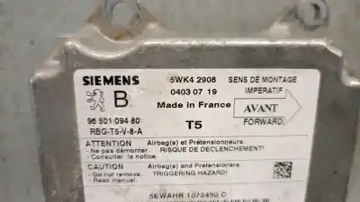 Автозапчастина б/у блок управління подушками безпеки для peugeot 307 (3a/c) 1.4 hdi посилання на oem iam 9650109480 5wk42908 siemens 