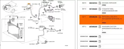 Peça sobressalente para automóvel em segunda mão tubos de ar condicionado por toyota corolla (_e12_) 1.4 d (nde120_) referências oem iam 8870302190  8870302190