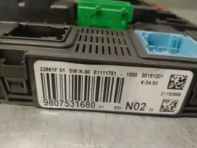 Second-hand car spare part fuse box unit for citroen c-elysee (dd_) 1.6 bluehdi 100 oem iam references 9807531680  