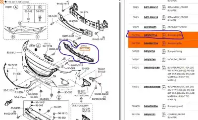 Автозапчастина б/у передня решіта для mazda 2 (dl, dj) 1.5 skyactiv-g посилання на oem iam db5j501t1a  db5j501t1a