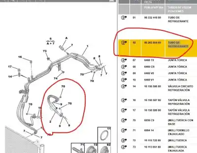 Автозапчастина б/у труби кондиціонації для peugeot 2008 ii (ud_, us_, uy_, uk_) 1.2 puretech 100 посилання на oem iam 9826365980  9826365980