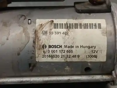 Автозапчастина б/у двигун запускається для opel corsa e (x15) 1.3 cdti (08, 68) посилання на oem iam 55591492 0001172605 bosch 1202224