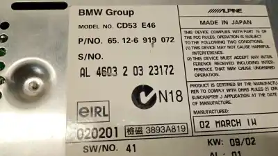 Second-hand car spare part audio system / radio cd for bmw 3 compact (e46) 316 ti oem iam references 65126919072  65126932430