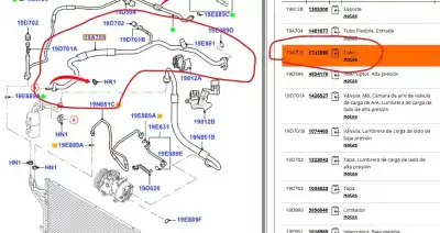 Peça sobressalente para automóvel em segunda mão tubos de ar condicionado por ford focus ii (da_, hcp, dp) 2.0 tdci referências oem iam 3m5h19a705ak  1741898