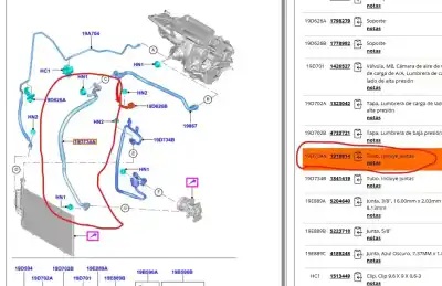 Peça sobressalente para automóvel em segunda mão tubos de ar condicionado por ford transit courier b460 monospace 1.5 tdci referências oem iam et7119f618hb