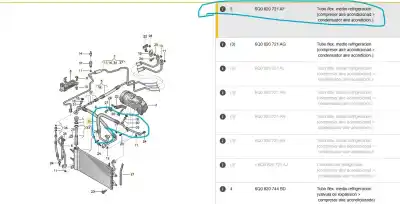 Автозапчастина б/у труби кондиціонації для volkswagen polo (9n1) 1.4 16v посилання на oem iam 6q0820721af  6q0820721af