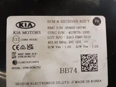 Pezzo di ricambio per auto di seconda mano modulo elettronico per kia stonic (yb) 1.2 cvvt riferimenti oem iam 954b0h8740  4g78tr1000