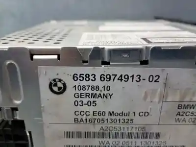 Second-hand car spare part audio system / radio cd for bmw serie 5 touring (e61) 2.5 cat oem iam references 65836974913  65129149228
