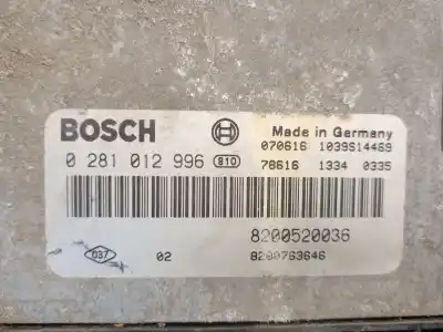 Автозапчасти б/у блок управления двигателем за renault espace iv (jk0/1_) 2.0 dci (jk02, jk03) ссылки oem iam 8200520036 0282012996 