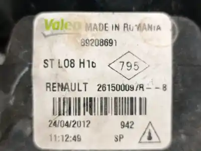 Автозапчасти б/у левая противотуманная фара за renault scénic iii (jz0/1_) 1.5 dci ссылки oem iam 261500097r 89208691 valeo 261500097r