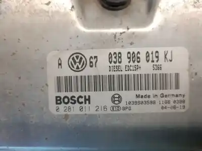 Second-hand car spare part ecu engine control for seat leon (1m1) 1.9 tdi oem iam references 038906019kj 0281011216 bosch 