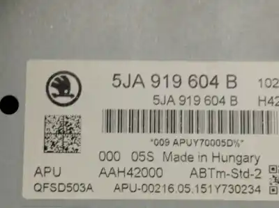 Second-hand car spare part multifunction display for skoda rapid spaceback (nh1) 1.4 tdi oem iam references 5ja919604b  5ja919604b