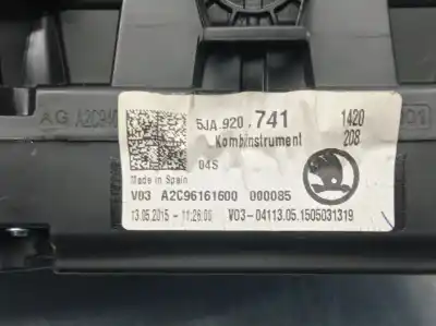 Second-hand car spare part dashboard for skoda rapid spaceback (nh1) 1.4 tdi oem iam references 5ja920741 a2c96161600 5ja920741