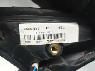 Second-hand car spare part right rearview mirror for skoda rapid spaceback (nh1) 1.4 tdi oem iam references 5jb857408k  5jb857508e