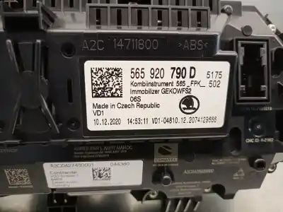 Автозапчастина б/у панель інструментів для skoda karoq (nu7, nd7) 1.5 tsi посилання на oem iam 565920790d  565920790d