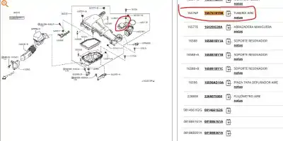 Pezzo di ricambio per auto di seconda mano tubo per infiniti ex 30d riferimenti oem iam 165761by0b  165761by0b