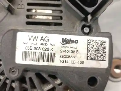 Автозапчастина б/у генератор для skoda karoq (nu7, nd7) 1.5 tsi посилання на oem iam 05e903026b 2740492b valeo 05e903026k
