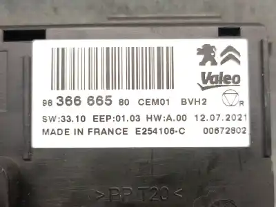 Second-hand car spare part electronic module for opel vivaro c furgón (k0) 1.5 oem iam references 9836666580 e254106c valeo 