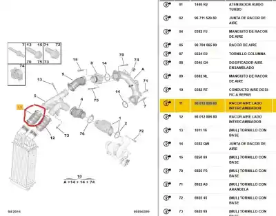 Peça sobressalente para automóvel em segunda mão tubo por citroen c-elysée (11.2012->) 1.6 exclusive [1.6 ltr. - 68 kw hdi fap] referências oem iam 9801280680  9801280680