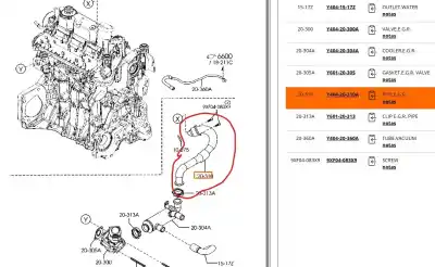Peça sobressalente para automóvel em segunda mão tubo por mazda 2 (de_, dh_) 1.4 mzr-cd referências oem iam y40420310a  y40420310a