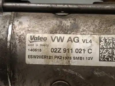 Second-hand car spare part starter motor for skoda rapid spaceback (nh1) 1.4 tdi oem iam references 02z911021c  02z911021k