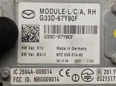 Pièce détachée automobile d'occasion module électronique pour mazda 6 hatchback (gh) 2.2 mzr-cd (gh10) références oem iam g33d67y80f 2694a009014 
