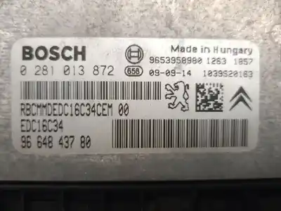 Автозапчастина б/у ебу контролер двигуна для citroen berlingo xtr 1.6 hdi 92 посилання на oem iam 9653958980 0281013872 bosch 