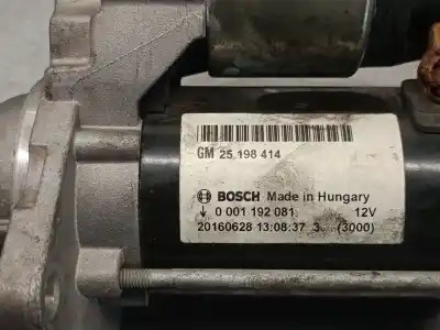 Автозапчастина б/у двигун запускається для opel mokka / mokka x (j13) 1.4 (_76) посилання на oem iam 25198414 0001192081 bosch 1202227
