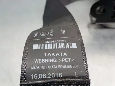 Автозапчастина б/у задній лівий ремін безпеки для opel mokka / mokka x (j13) 1.4 (_76) посилання на oem iam 95403031  198889