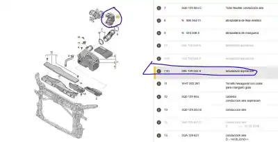 Pezzo di ricambio per auto di seconda mano tubo per seat ateca (kh7, khp) 1.5 tsi riferimenti oem iam 05e129654k  05e129654k Pezzo di ricambio per auto di seconda mano tubo per seat ateca (kh7, khp) 1.5 tsi riferimenti oem iam 05e129654k  05e129654k