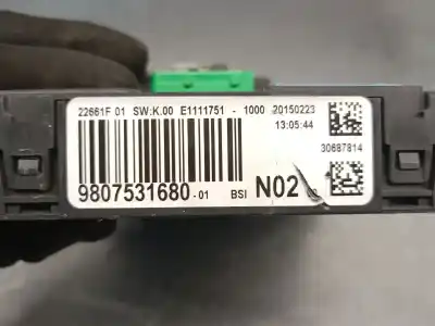 Second-hand car spare part fuse box unit for citroen c4 cactus 1.6 bluehdi 100 oem iam references 9807531680  