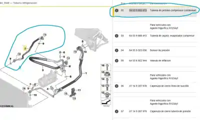 Автозапчасти б/у трубы кондиционирования воздуха за bmw x3 (g01, f97) xdrive 20 d mild-hybrid ссылки oem iam 64539868419  64539868419