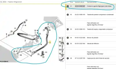 Автозапчасти б/у трубы кондиционирования воздуха за bmw x3 (g01, f97) xdrive 20 d mild-hybrid ссылки oem iam 64539868407  64539868407