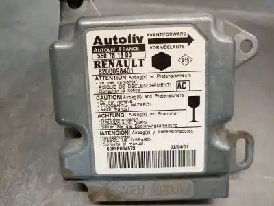 Автозапчастина б/у блок управління подушками безпеки для renault kangoo (f/kc0) 1.9 diesel посилання на oem iam 8200098401  