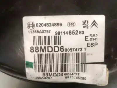Peça sobressalente para automóvel em segunda mão servo freio por citroen ds3 1.2 12v e-thp referências oem iam 9811465280 0204824896 bosch 4535el