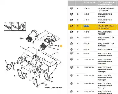 Second-hand car spare part tube for citroen jumpy 1.9 turbodiesel oem iam references 9628510280  034589
