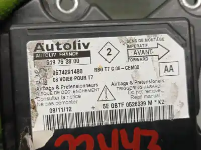 Автозапчастина б/у блок управління подушками безпеки для peugeot 308 sw i (4e_, 4h_) 1.6 16v посилання на oem iam 9674291480 619763800 autoliv 