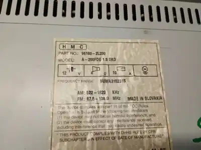 Peça sobressalente para automóvel em segunda mão sistema de áudio / rádio cd por hyundai i30 (fd) 1.6 crdi referências oem iam 961602l200  961602l2004x