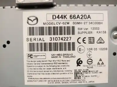 Peça sobressalente para automóvel em segunda mão módulo eletrónico antena por mazda 3 fastback (bp) 2.0 skyactiv-g m hybrid referências oem iam d44k66a20a  