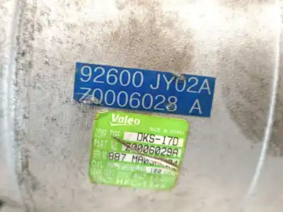 Pezzo di ricambio per auto di seconda mano compressore aria condizionata per nissan qashqai / qashqai +2 i (j10, nj10, jj10e) 2.0 dci riferimenti oem iam 92600jy02a z0006028a valeo 92600br70a Pezzo di ricambio per auto di seconda mano compressore aria condizionata per nissan qashqai / qashqai +2 i (j10, nj10, jj10e) 2.0 dci riferimenti oem iam 92600jy02a z0006028a valeo 92600br70a