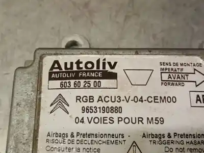 Pezzo di ricambio per auto di seconda mano centralina airbag per citroen berlingo / berlingo first monospace (mf_, gjk_, gfk_) 2.0 hdi 4x4 (mfrhy) riferimenti oem iam 9653190880 603602500 autoliv 9653190880