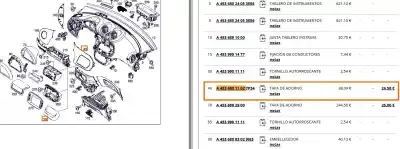 Second-hand car spare part front decorative moulding for smart forfour fastback (453) 0.9 (453.044, 453.053) oem iam references a4536801102  a4536801102